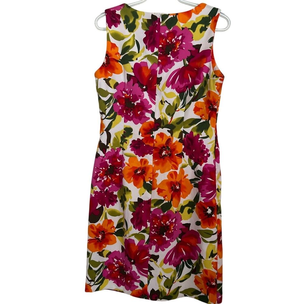 Ronni Nicole Women's Floral Orange Pink Sleeveless A‎ Line Dress Size 10 - Picture 2 of 5